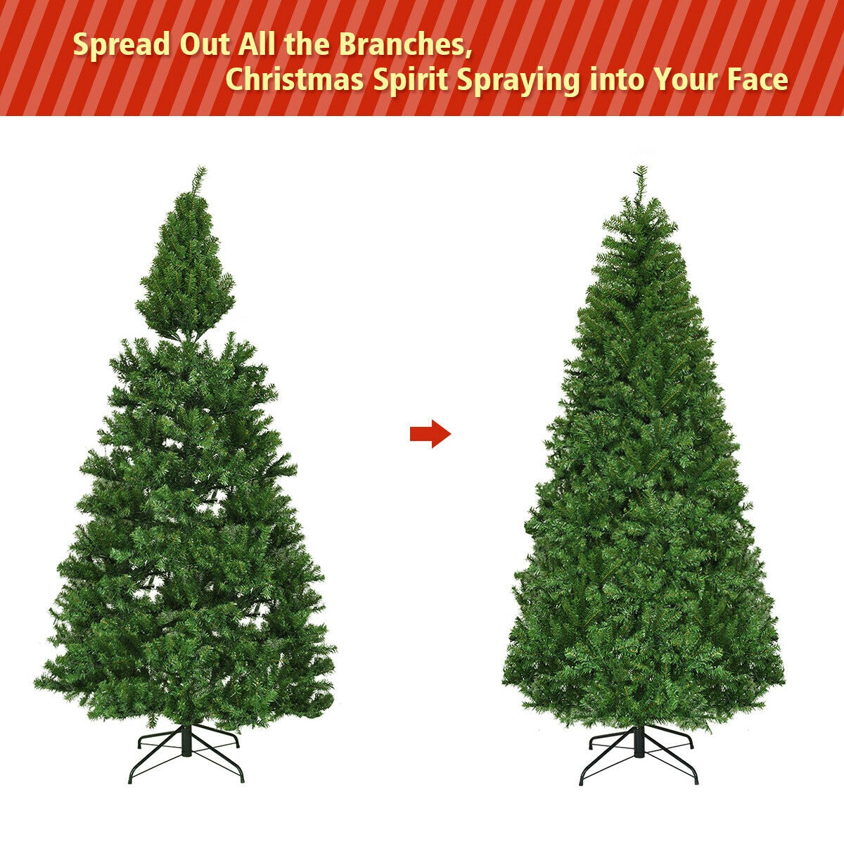 Prelit Artificial Premium Hinged Christmas Tree-7 ft