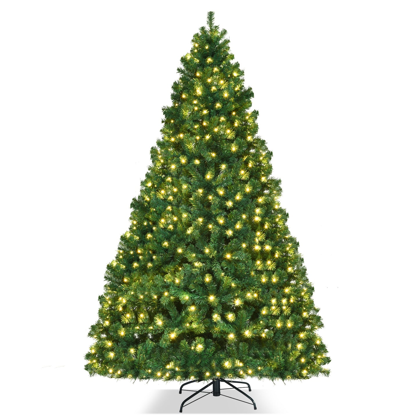 Pre-Lit 8 Feet PVC Artificial Christmas Tree with LED Lights-8 ft