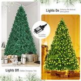 Pre-Lit 8 Feet PVC Artificial Christmas Tree with LED Lights-8 ft