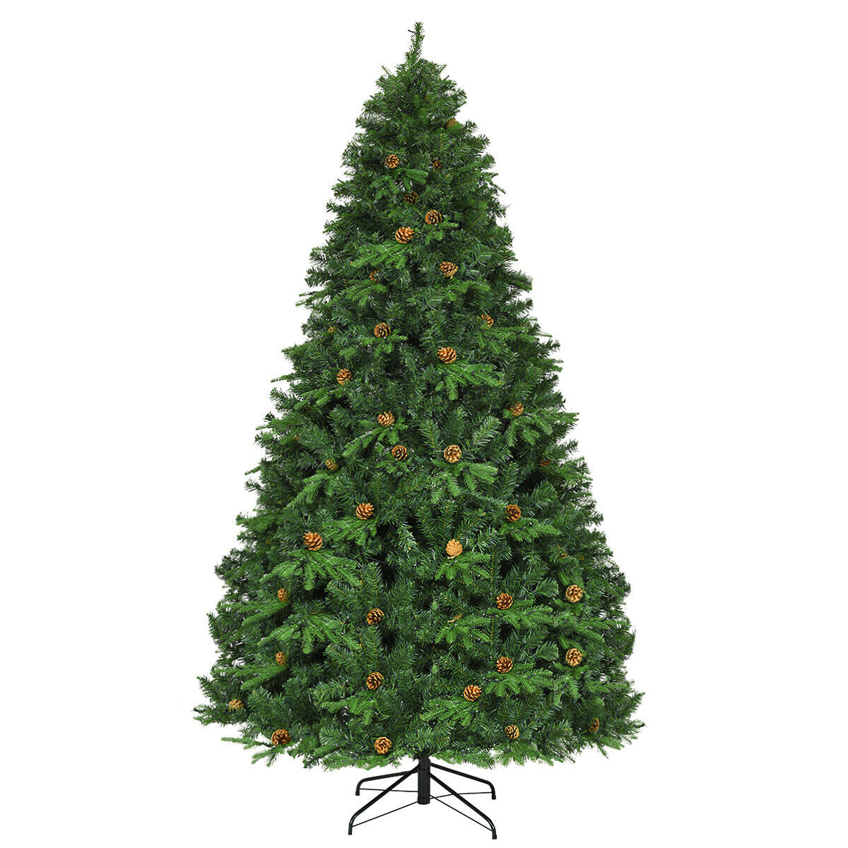 8 ft, Artificial Christmas Tree with LED Lights and Pine Cones