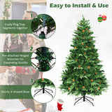 Artificial Christmas Tree with LED Lights and Pine Cones-7'