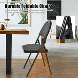 6 Pack Folding Chairs Portable Padded Office Kitchen Dining Chairs-Black (1 Box)