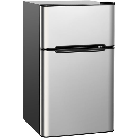 3.2 cu ft. Compact Stainless Steel Refrigerator-Gray