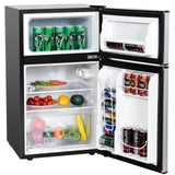 3.2 cu ft. Compact Stainless Steel Refrigerator-Gray