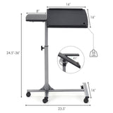 Adjustable Angle Height Rolling Laptop Table (1 Box, Unassembled)