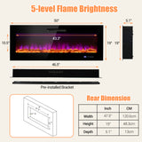 50 Inch Wall Mounted or Recessed Electric Fireplace, works with remote only, special