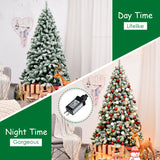 6 Feet Pre-Lit Premium Snow Flocked Hinged Artificial Christmas Tree