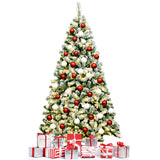 6 Feet Pre-Lit Premium Snow Flocked Hinged Artificial Christmas Tree