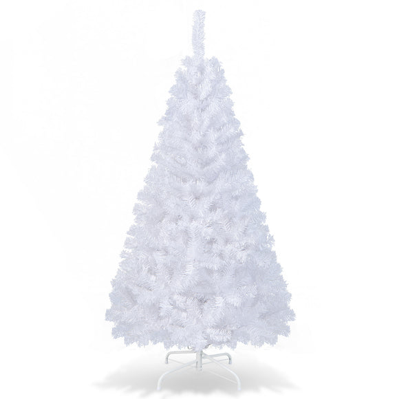 6 ft White Christmas Tree with Solid Metal Stand-6 ft