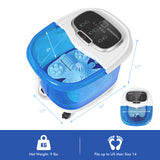 Portable All-In-One Heated Foot Bubble Spa Bath Motorized Massager-Blue and White