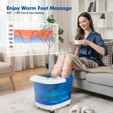 Portable All-In-One Heated Foot Bubble Spa Bath Motorized Massager-Blue and White