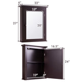 Bathroom Wall Mounted Storage Mirror Medicine Cabinet