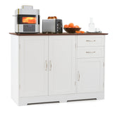 Buffet Storage Cabinet  Kitchen Sideboard with 2 Drawers-White ASSEMBLED