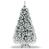 Pre-Lit Premium Snow Flocked Hinged Artificial Christmas Tree-6ft