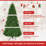 Prelit Artificial Premium Hinged Christmas Tree-8 ft