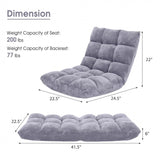 *SPECIAL* - Modern Grey Velvet - 14-Position Adjustable Cushioned Floor Chair