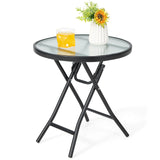 Special, Tax Free - Patio Side Table with Tempered Glass Tabletop