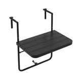 Folding Hanging Table with 3-Level Adjustable Height for Patio Balcony-Black