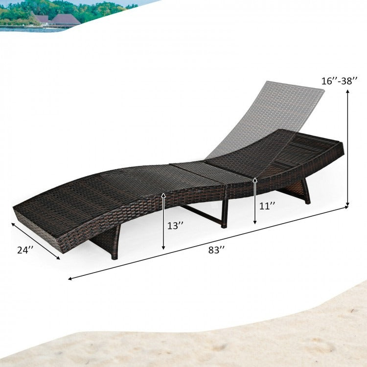 Patio Folding Chaise Lounge with 5 Adjustable Levels and Cushion *FULLY ASSEMBLED*