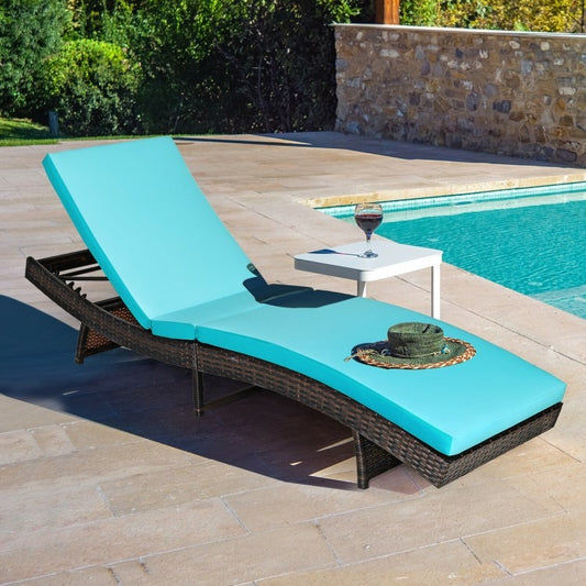 Patio Folding Chaise Lounge with 5 Adjustable Levels and Cushion *FULLY ASSEMBLED*