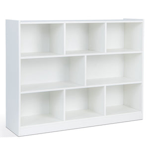 3-Tier Open Bookcase 8-Cube Floor Standing Storage Shelves Display Cabinet-White*fully assembled*