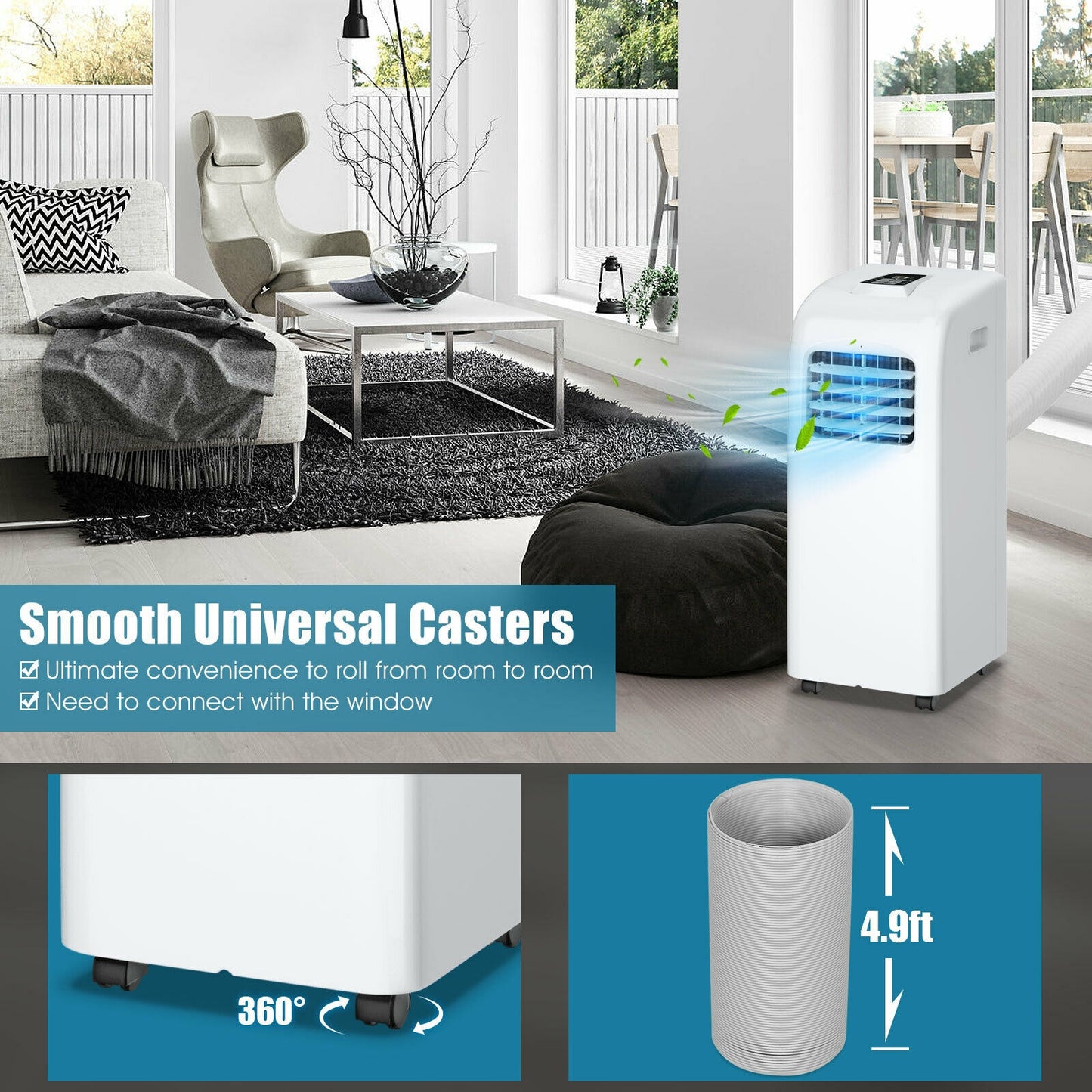 SPECIAL - 8000 BTU Portable Air Conditioner with Dehumidifier Function (Scratch and Dent)
