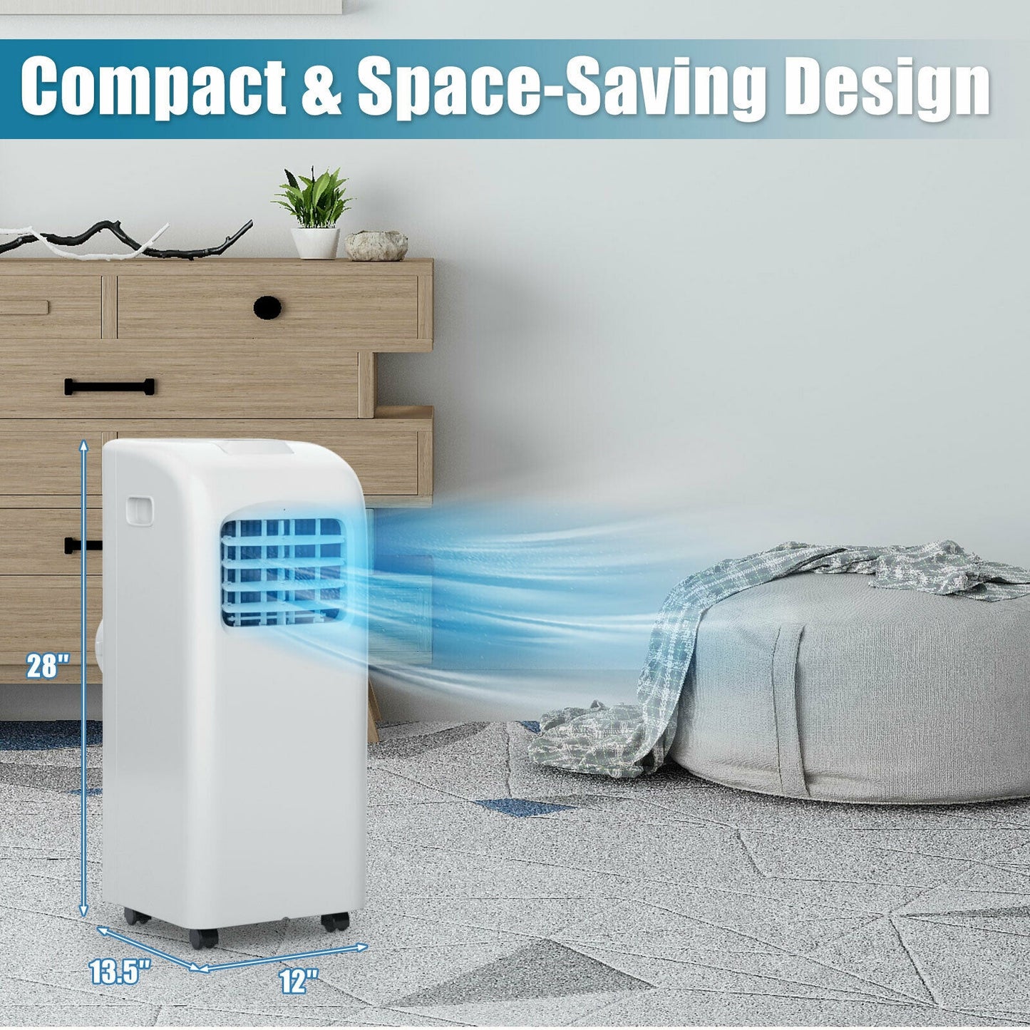 SPECIAL - 8000 BTU Portable Air Conditioner with Dehumidifier Function (Scratch and Dent)