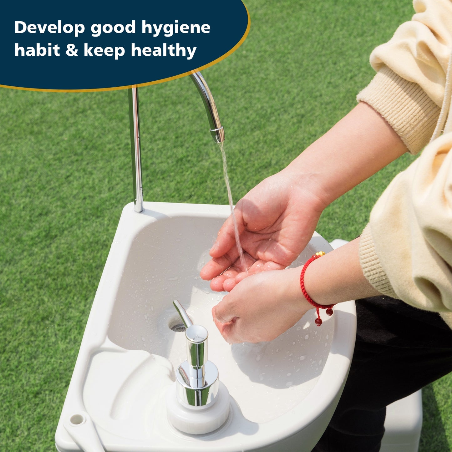 Camping Hand Wash Station Basin Stand with 4.5 Gallon Tank (1 Box, Assembly Required)