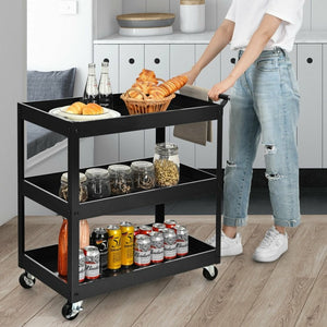 3-Tier Utility Cart Metal Mental Storage Service Trolley. fully assembled