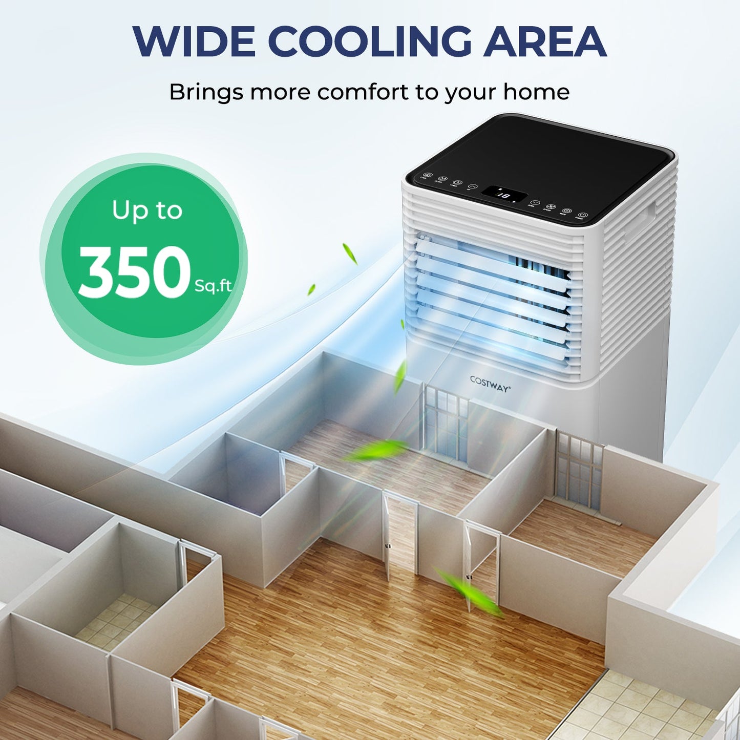 10000 BTU Air Conditioner with Fan and Dehumidifier Mode-Black