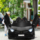 12 V Licensed Lamborghini SVJ RC Kids Ride On Car with Trunk and Music-Black, assembled