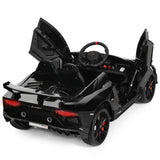 12 V Licensed Lamborghini SVJ RC Kids Ride On Car with Trunk and Music-Black, assembled