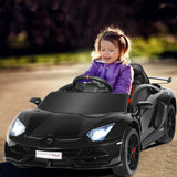 12 V Licensed Lamborghini SVJ RC Kids Ride On Car with Trunk and Music-Black, assembled