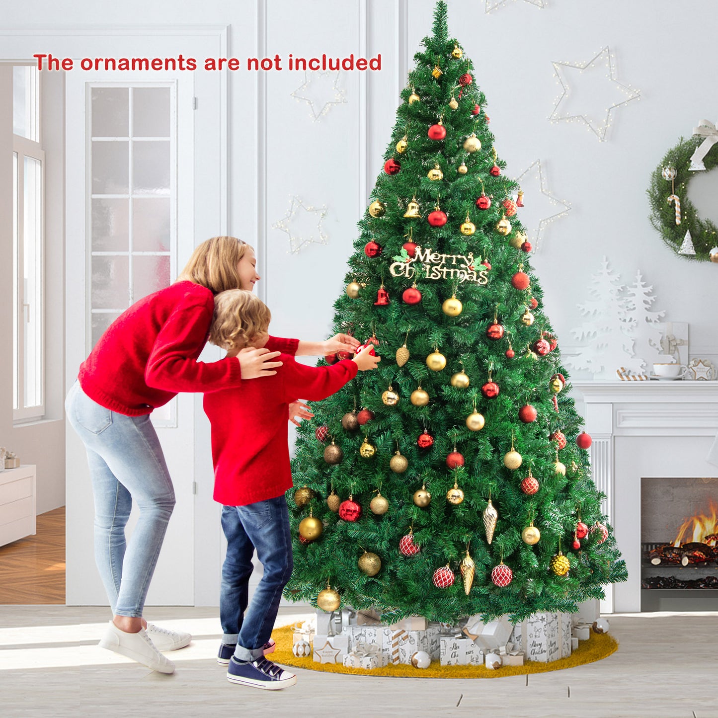 Artificial PVC Hinged Christmas Tree with Solid Metal Stand-8 ft