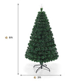 6 Feet Multicolor Artificial Christmas Tree with LED Light and Metal Stand-6'