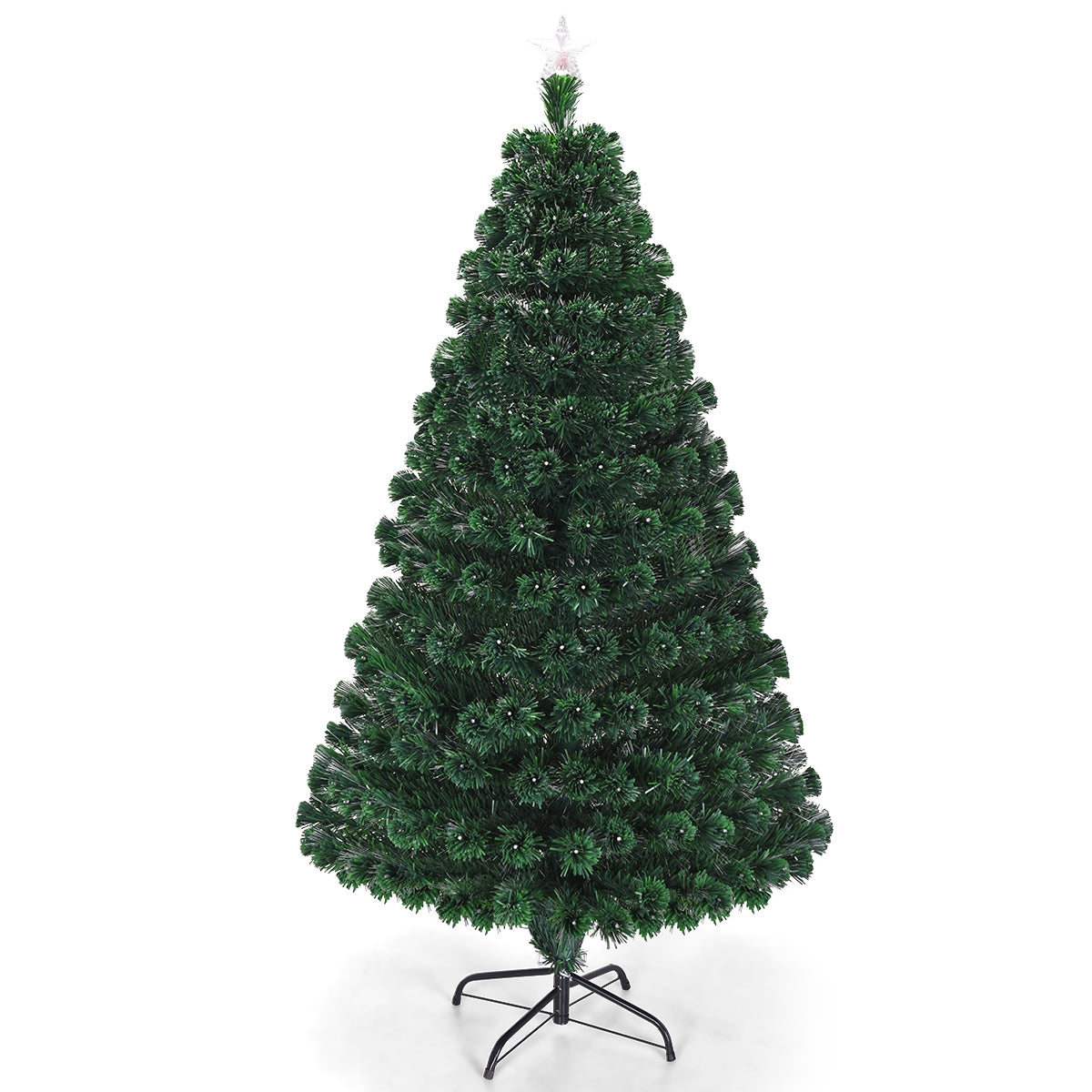 6 Feet Multicolor Artificial Christmas Tree with LED Light and Metal Stand-6'