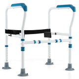 Toilet Safety Rail with Adjustable Height for Elderly-Blue (1 box, Unassembled)