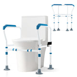 Toilet Safety Rail with Adjustable Height for Elderly-Blue (1 box, Unassembled)