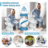 Toilet Safety Rail with Adjustable Height for Elderly-Blue (1 box, Unassembled)