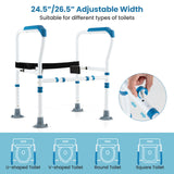 Toilet Safety Rail with Adjustable Height for Elderly-Blue (1 box, Unassembled)