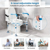 Toilet Safety Rail with Adjustable Height for Elderly-Blue (1 box, Unassembled)