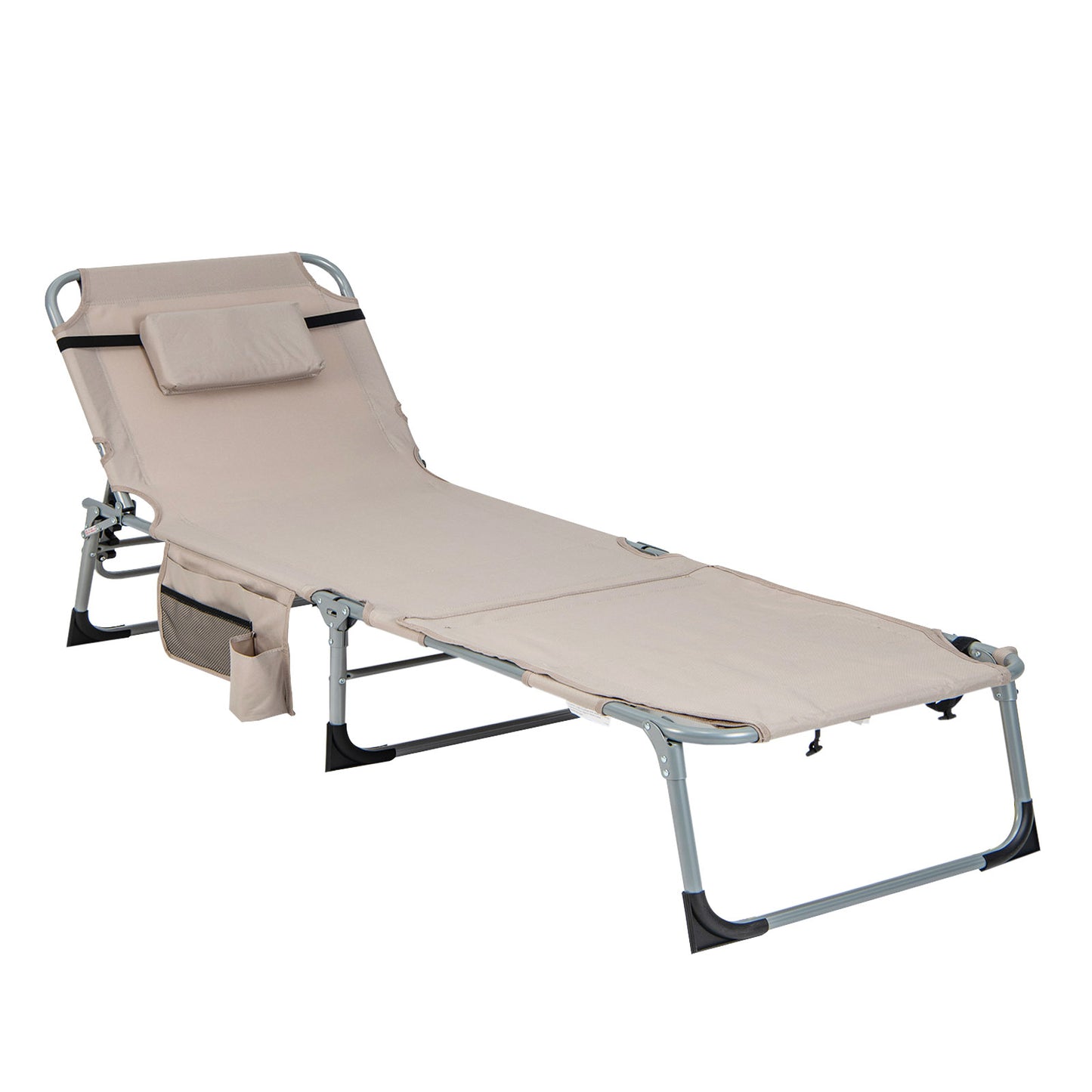5-position Outdoor Folding Chaise Lounge Chair- OURS IS PINK