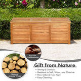 47 Gallon Acacia Wood Storage Bench Box for Patio Garden Deck 1 Box, Assembly required)