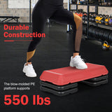 *SPECIAL* 29 Inch Adjustable Workout Fitness Aerobic Stepper Exercise Platform-Red