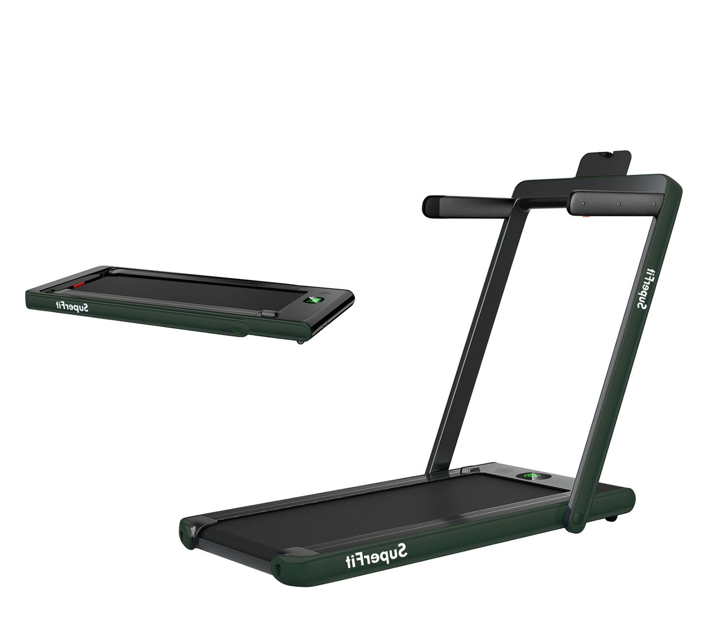 2.25HP 2 in 1 Folding Treadmill with APP Speaker (See Description)-Green (MAX265lbs)