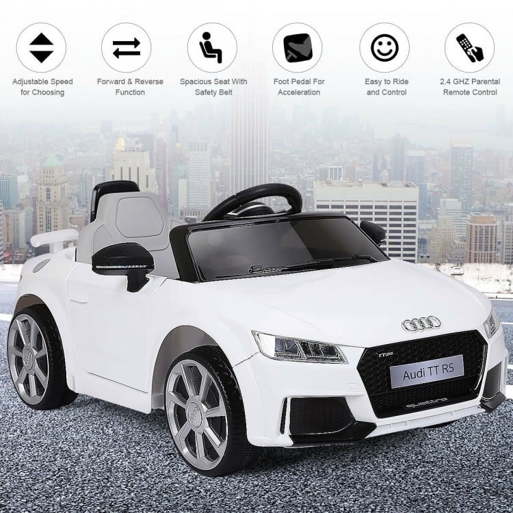 12V Kids Electric Ride on Car with Remote Control and Music Function - WHITE