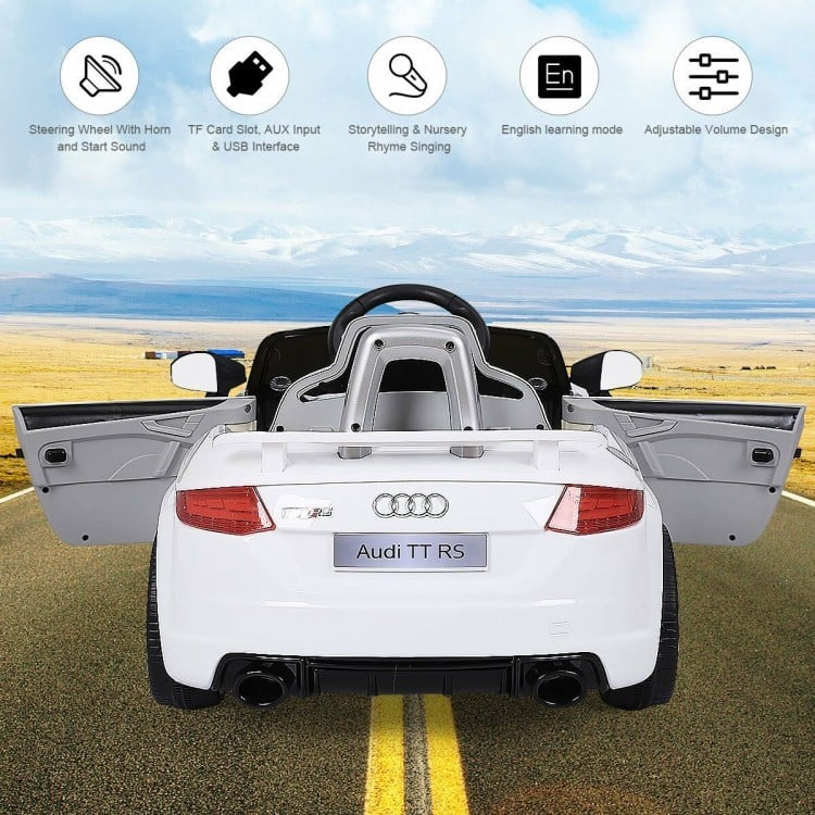 12V Kids Electric Ride on Car with Remote Control and Music Function - WHITE