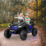 12V 2-Seater Kids Ride with Slow Start Function Music-OURS IS SOLID BLACK, Customer return special,  see issues below