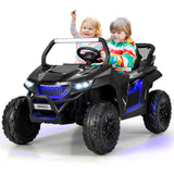 12V 2-Seater Kids Ride with Slow Start Function Music-OURS IS SOLID BLACK, Customer return special,  see issues below