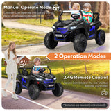 12V 2-Seater Kids Ride with Slow Start Function Music-OURS IS SOLID BLACK, Customer return special,  see issues below